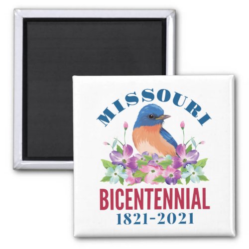 Missouri Bicentennial 2021 Bluebird Dogwood Magnet