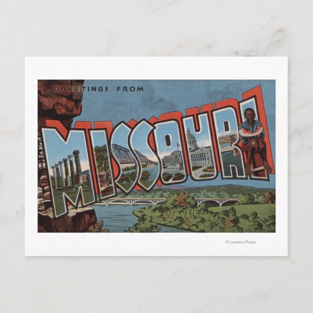 Missouri (Bridge View) - Large Letter Scenes Postcard (Front)