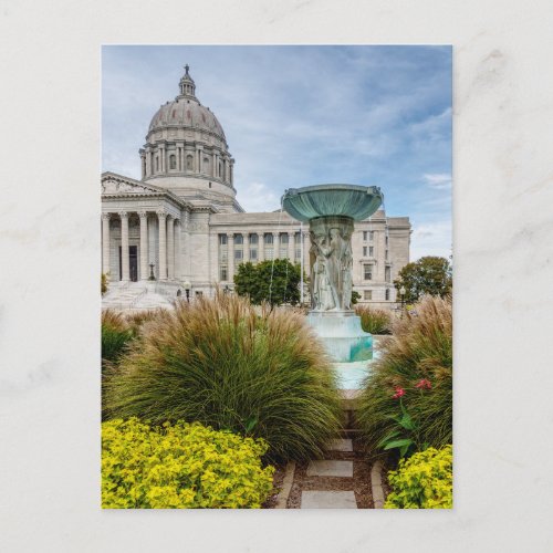 Missouri Capitol And Fountain Postcard