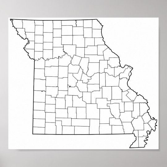 Missouri Counties Blank Outline Map Poster Zazzle Com   Missouri Counties Blank Outline Map Poster R4c6021ca358e4da29c387f01e3c77ef0 Ebdw7 8byvr 540 