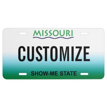 Missouri Custom License Plate by StargazerDesigns at Zazzle