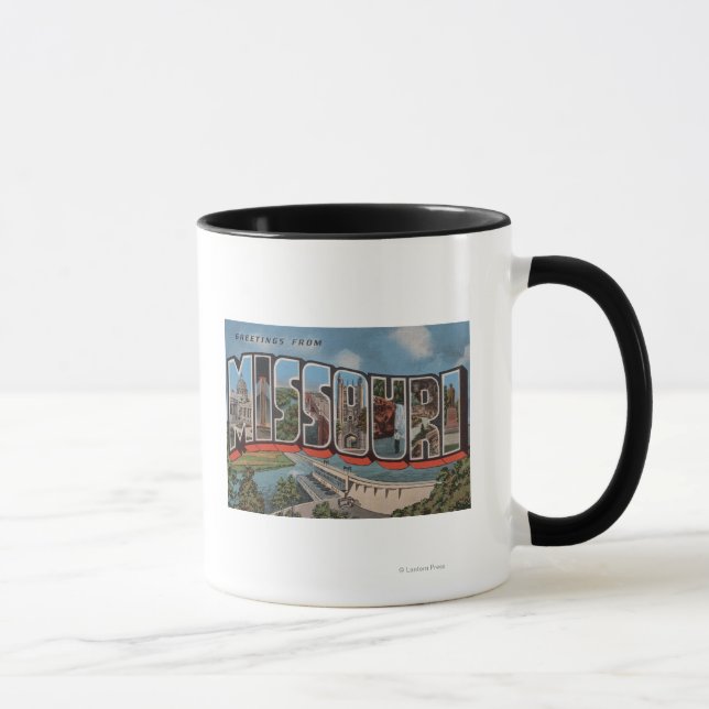 Missouri (Dam View) - Large Letter Scenes Mug (Right)