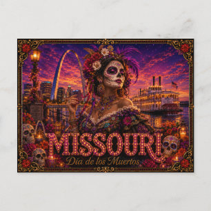 Missouri Día de los Muertos Retro Postcard
