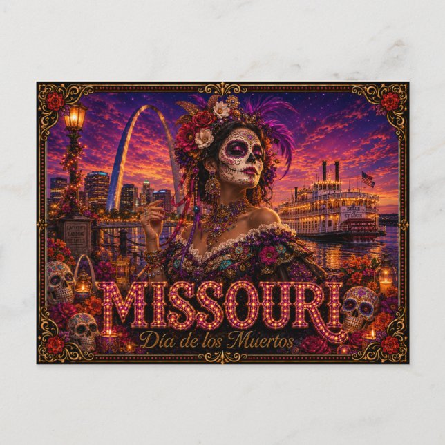 Missouri Día de los Muertos Retro Postcard (Front)