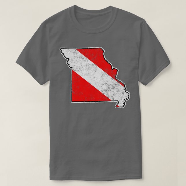 Missouri Dive Flag Scuba Diving State Map Dive Fla T-Shirt (Design Front)