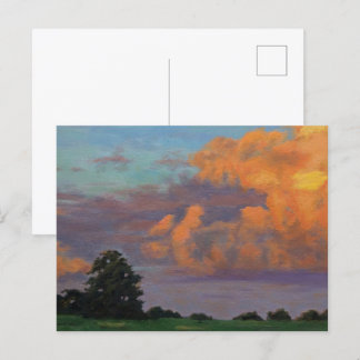 Missouri Farm Sunset in Blue Orange Yellow Purple Postcard