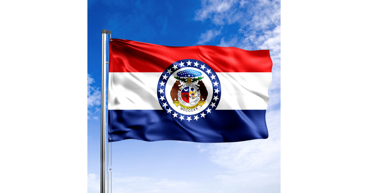 Flag of St. Louis, Missouri Sticker by Flags of the World