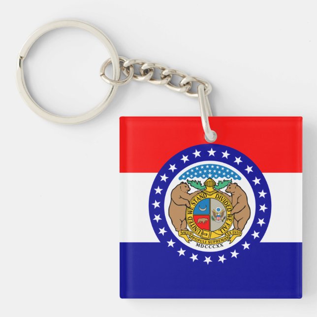 Missouri flag keychain (Front)
