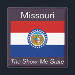 Missouri Flag Magnet<br><div class="desc">An authentic premium quality image of the flag of Missouri set between the state name and nickname over a flag-color background.</div>
