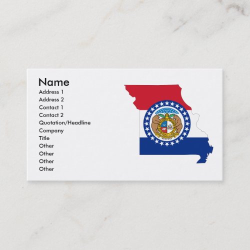 Missouri Flag Map Business Card Templates