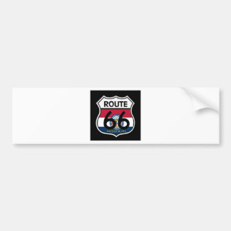 Missouri Flag Route 66 Shield Bumper Sticker
