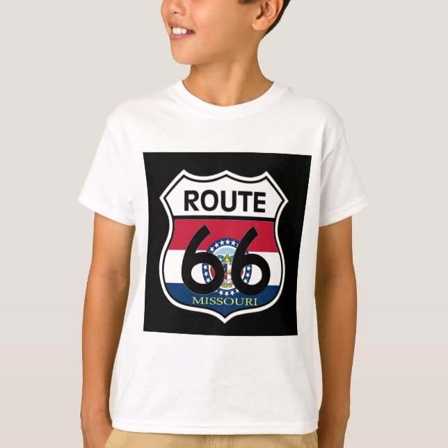 Missouri Flag Route 66 Shield T-Shirt (Front)