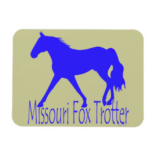 Missouri Fox Trotter Blue Horse Silhouette Magnet
