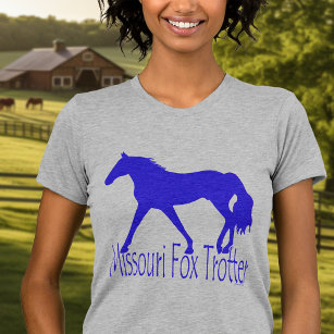 Missouri Fox Trotter Blue Horse Silhouette T-Shirt