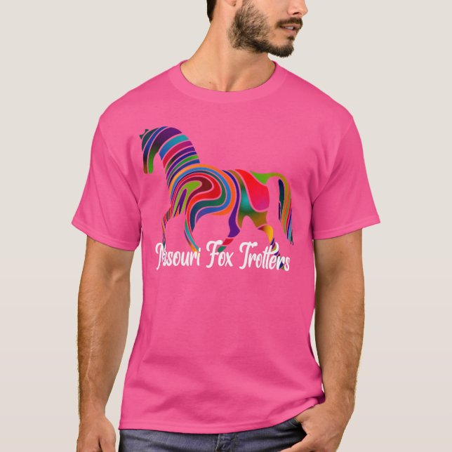 Missouri Fox Trotter Horse Rainbow Fade T-Shirt (Front)