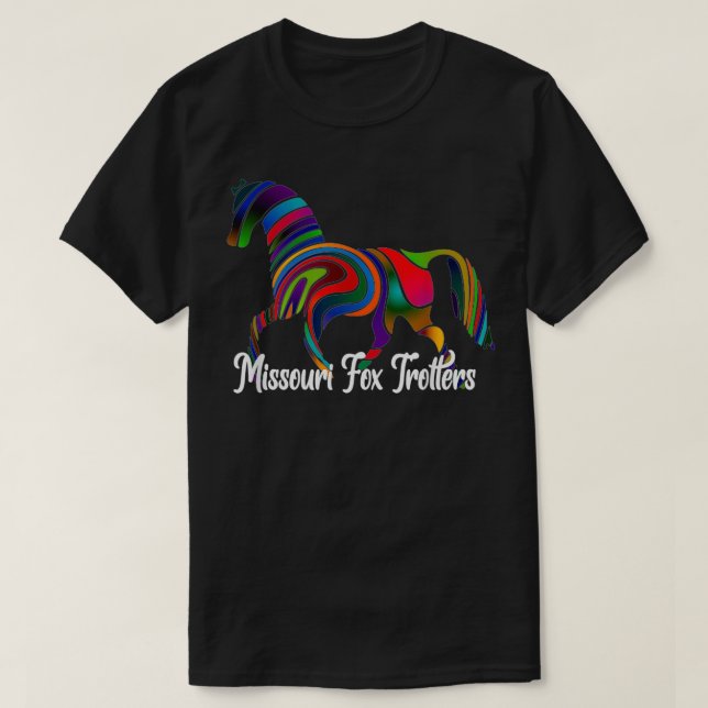 Missouri Fox Trotter Horse Rainbow Fade T-Shirt (Design Front)