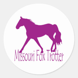 Missouri Fox Trotter Silhouette Magenta Classic Round Sticker
