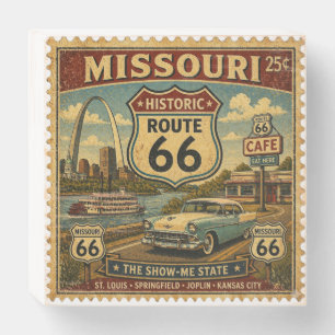 Missouri Gateway Arch Travel Illustration Wooden Box Sign