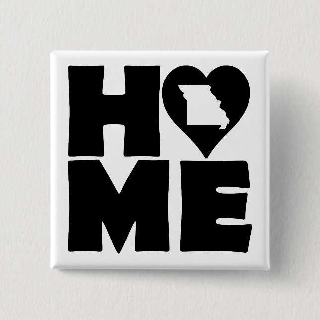 Missouri Home Heart State Button Badge Pin (Front)