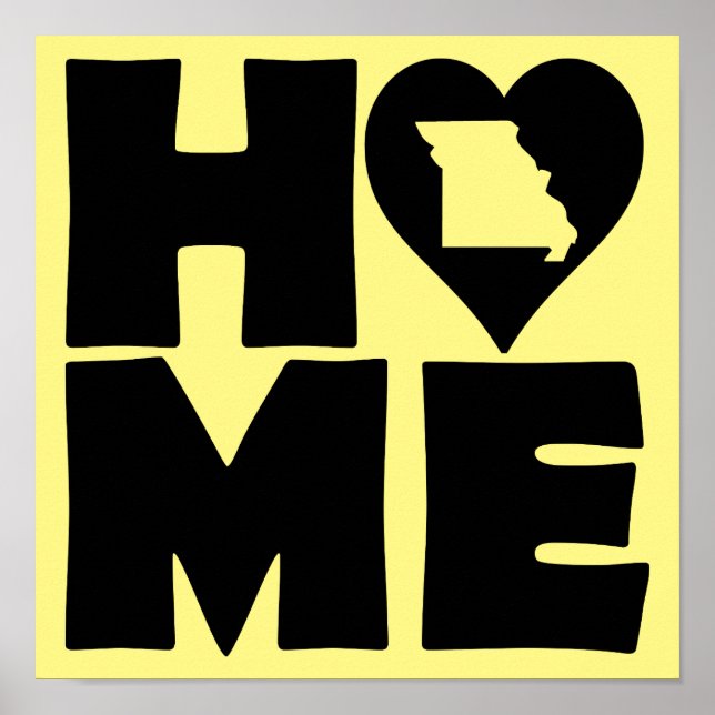 Missouri Home Heart State Poster Sign (Front)