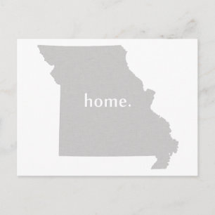 Missouri home silhouette state map postcard