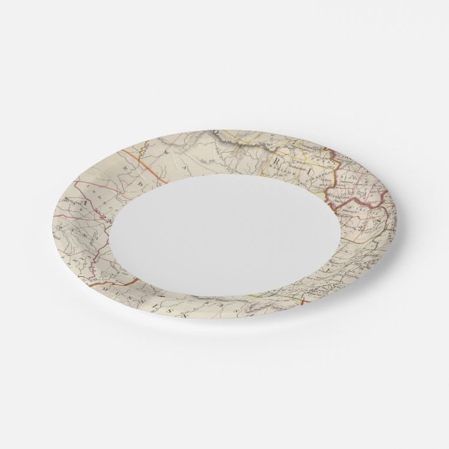 Missouri, Ill, Ky, Tenn, Ala, Miss, Ark Paper Plates (Angled)
