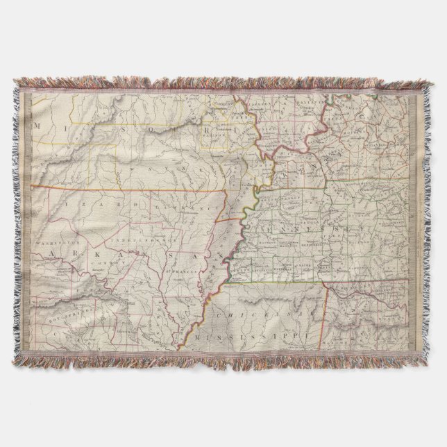 Missouri, Ill, Ky, Tenn, Ala, Miss, Ark Throw Blanket (Front)