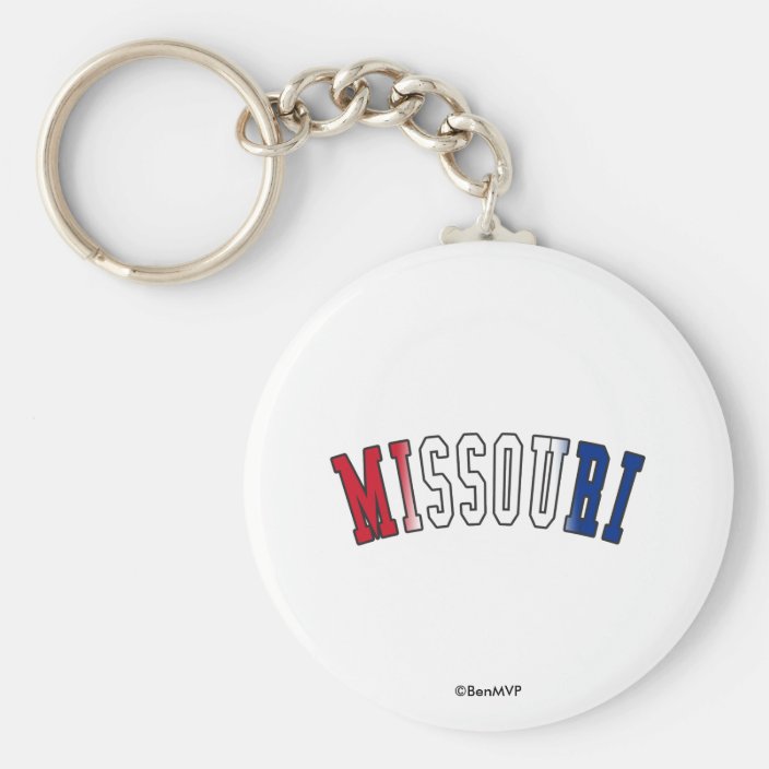 Missouri in State Flag Colors Key Chain