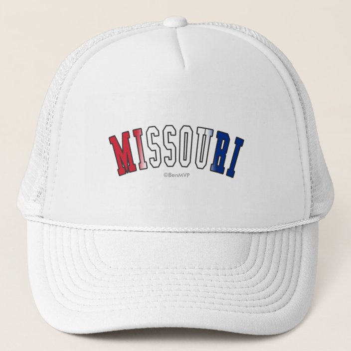 Missouri in State Flag Colors Mesh Hat