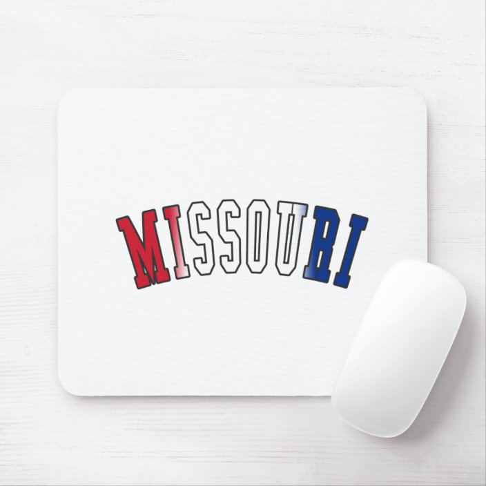 Missouri in State Flag Colors Mouse Pad