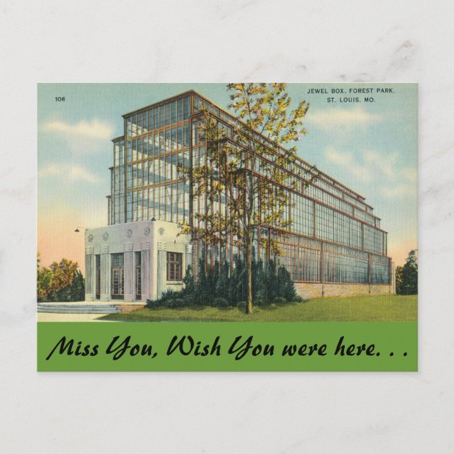 Missouri, Jewel Box, Forest Park Postcard (Front)