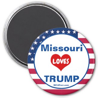 Missouri LOVES TRUMP Patriotic Fridge Magnet