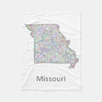 Missouri Map Fleece Blanket by ZYDDesign at Zazzle