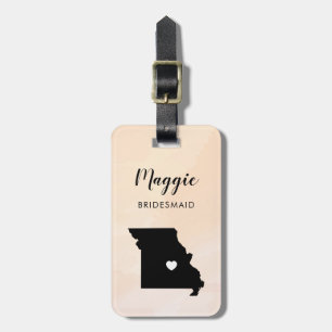 Missouri Map Luggage Tag, Wedding Party Welcome Luggage Tag