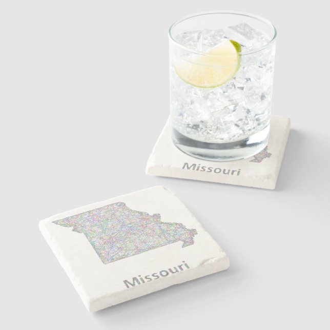 Missouri map stone coaster (Side)