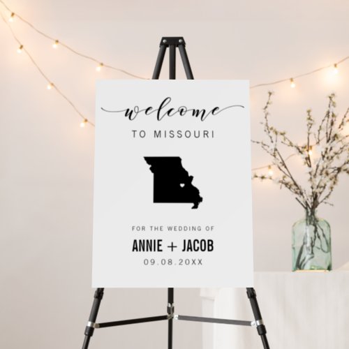Missouri Map Wedding Welcome Sign Foam Board