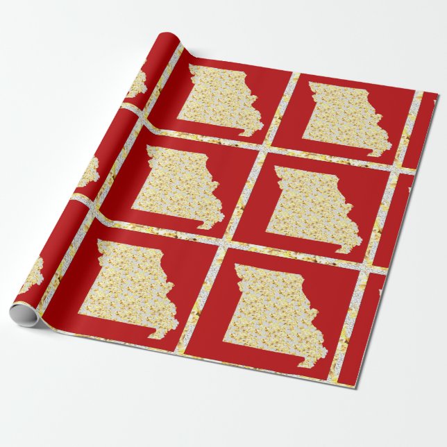 MISSOURI MAP WRAPPING PAPER (Unrolled)