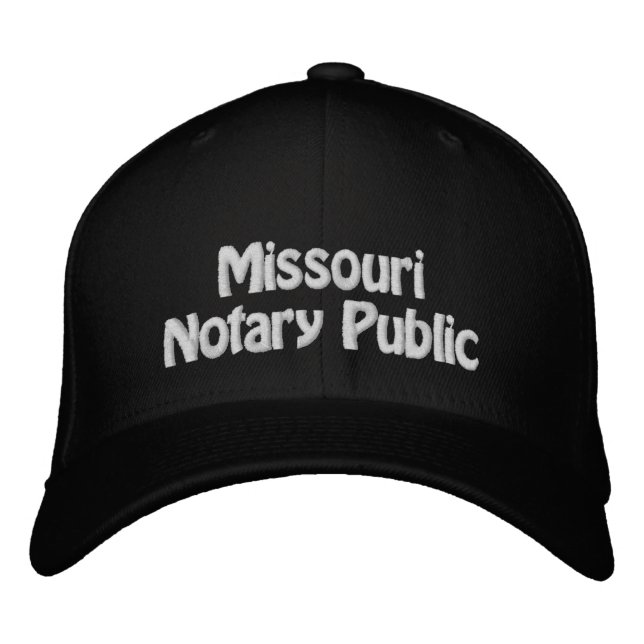 Missouri Notary Public Embroidered Baseball Cap (Front)