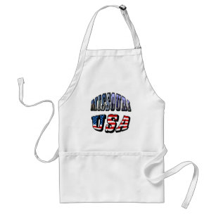 Missouri Picture and USA Text Adult Apron