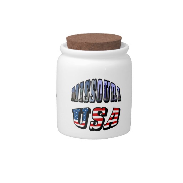 Missouri Picture and USA Text Candy Jar (Front)