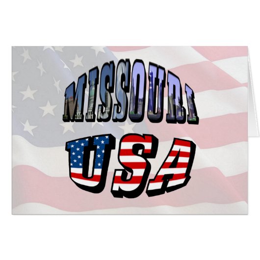 Missouri Picture and USA Text Cards (Front Horizontal)