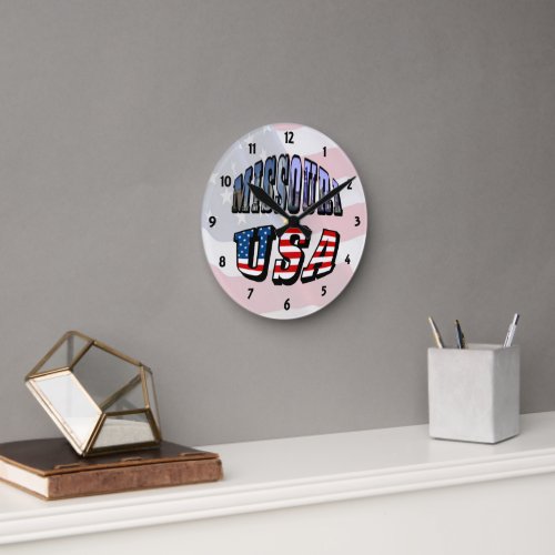 Missouri Picture and USA Text Clock