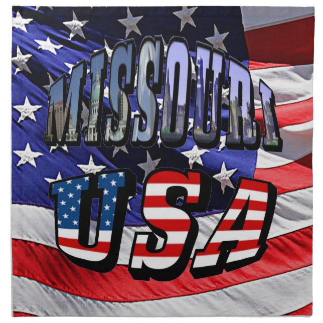 Missouri Picture and USA Text Cloth Napkin (Front)