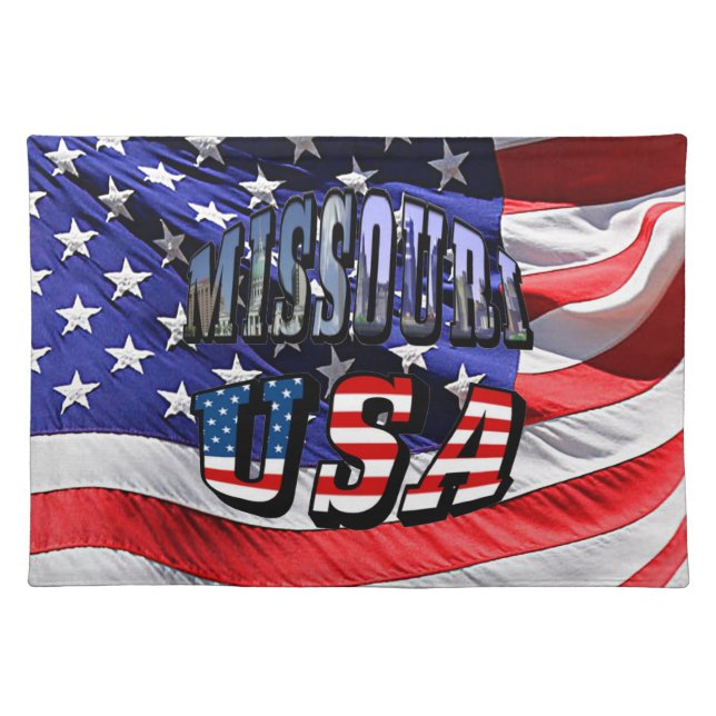 Missouri Picture and USA Text Cloth Placemat (Front)
