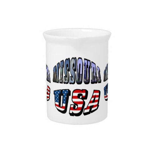 Missouri Picture and USA Text Pitcher