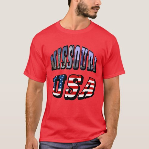 Missouri Picture and USA Text Shirt