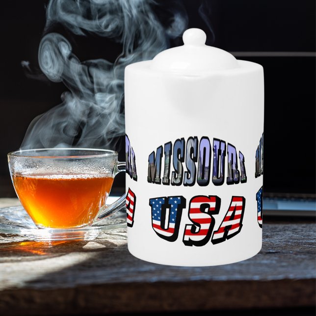 Missouri Picture and USA Text Teapot (Missouri Picture and USA Text Teapot)