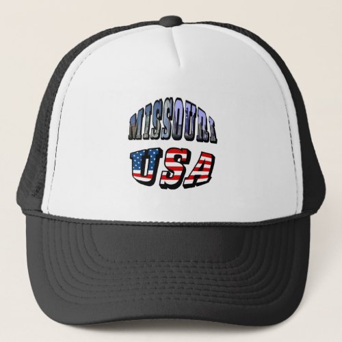 Missouri Picture and USA Text Trucker Hat