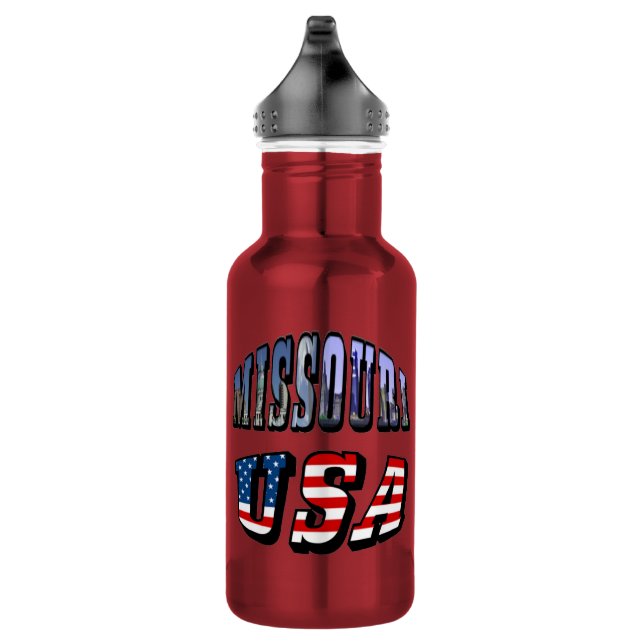 Missouri Picture and USA Text Water Bottle (Right)