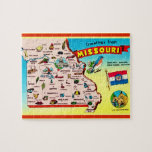 Missouri Postcard Map Jigsaw Puzzle<br><div class="desc">A vintage postcard map of Missouri repurposed on an 8 X 10 jigsaw puzzle.</div>